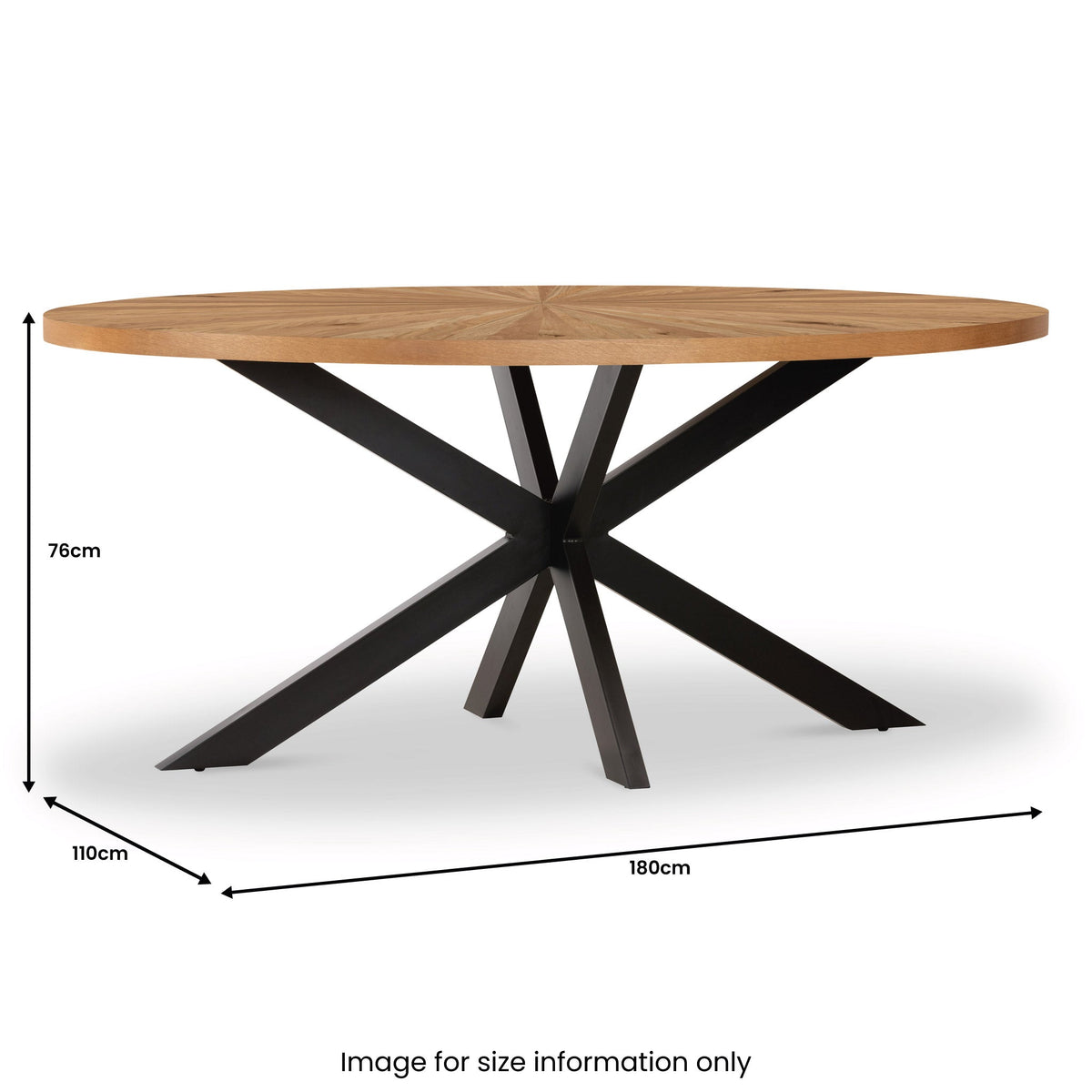 Sunburst Oak 180cm Ellipse Dining Table
