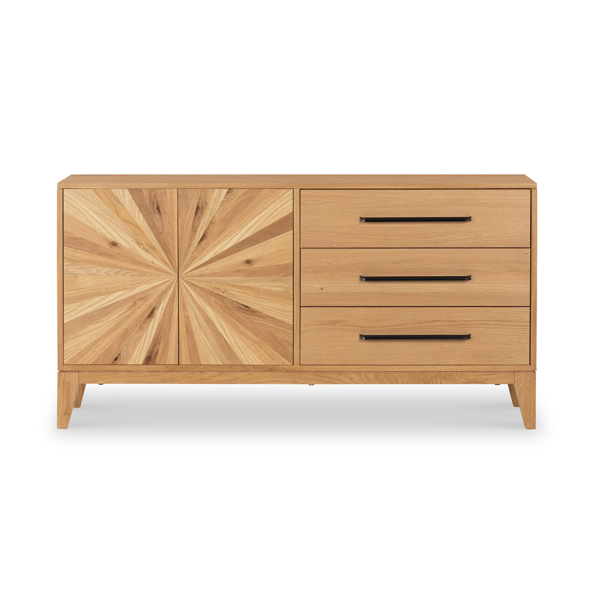 Sunburst Oak Large 2 Door 3 Drawer Sideboard
