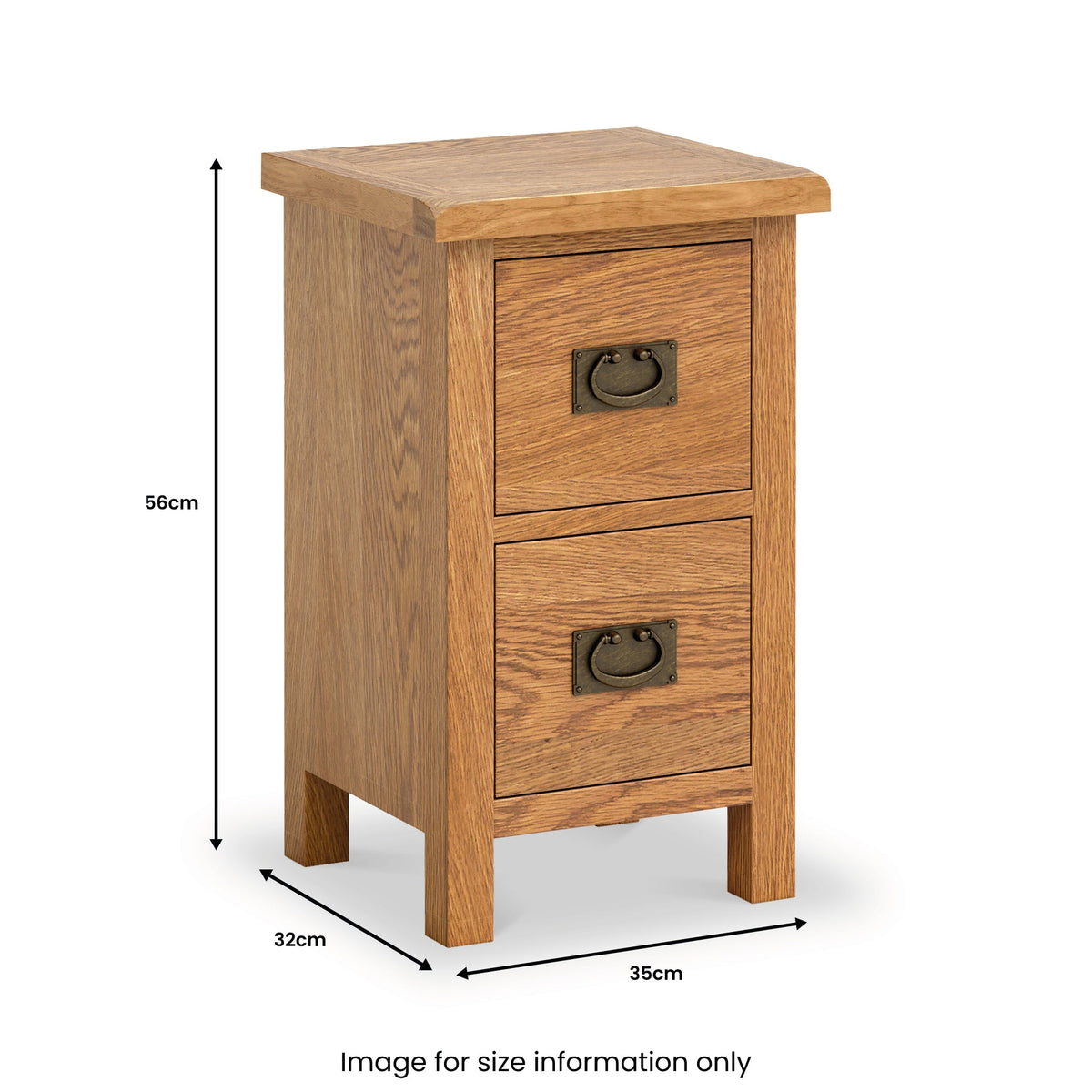 Surrey Oak Slim Bedside Table