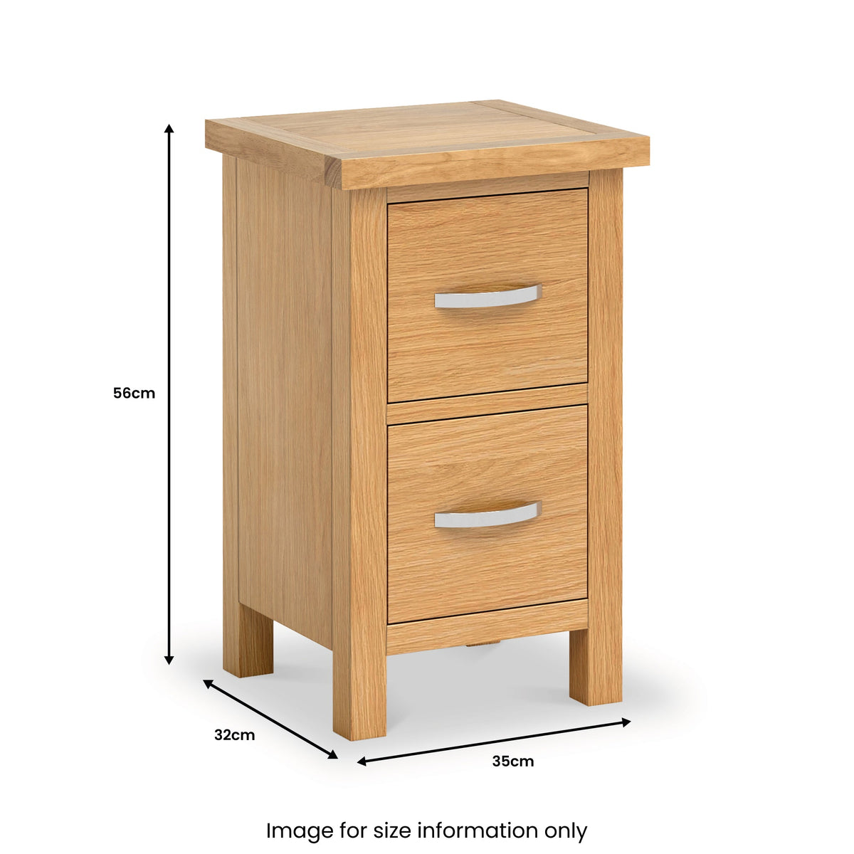 London Oak Slim Bedside Table