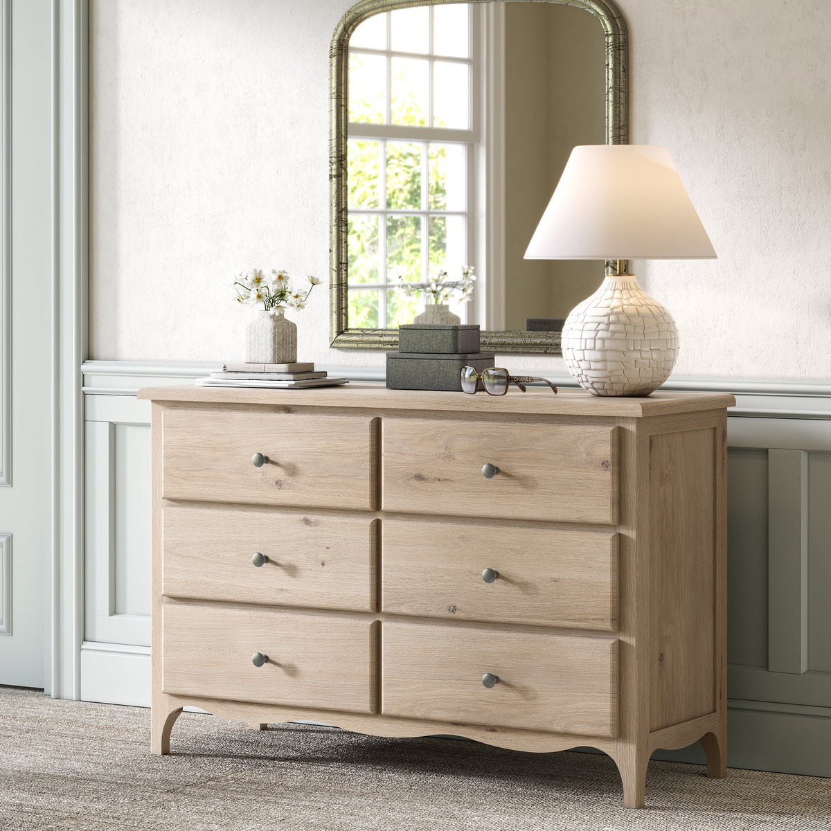 Celine Washed Oak 6 Drawer Chest