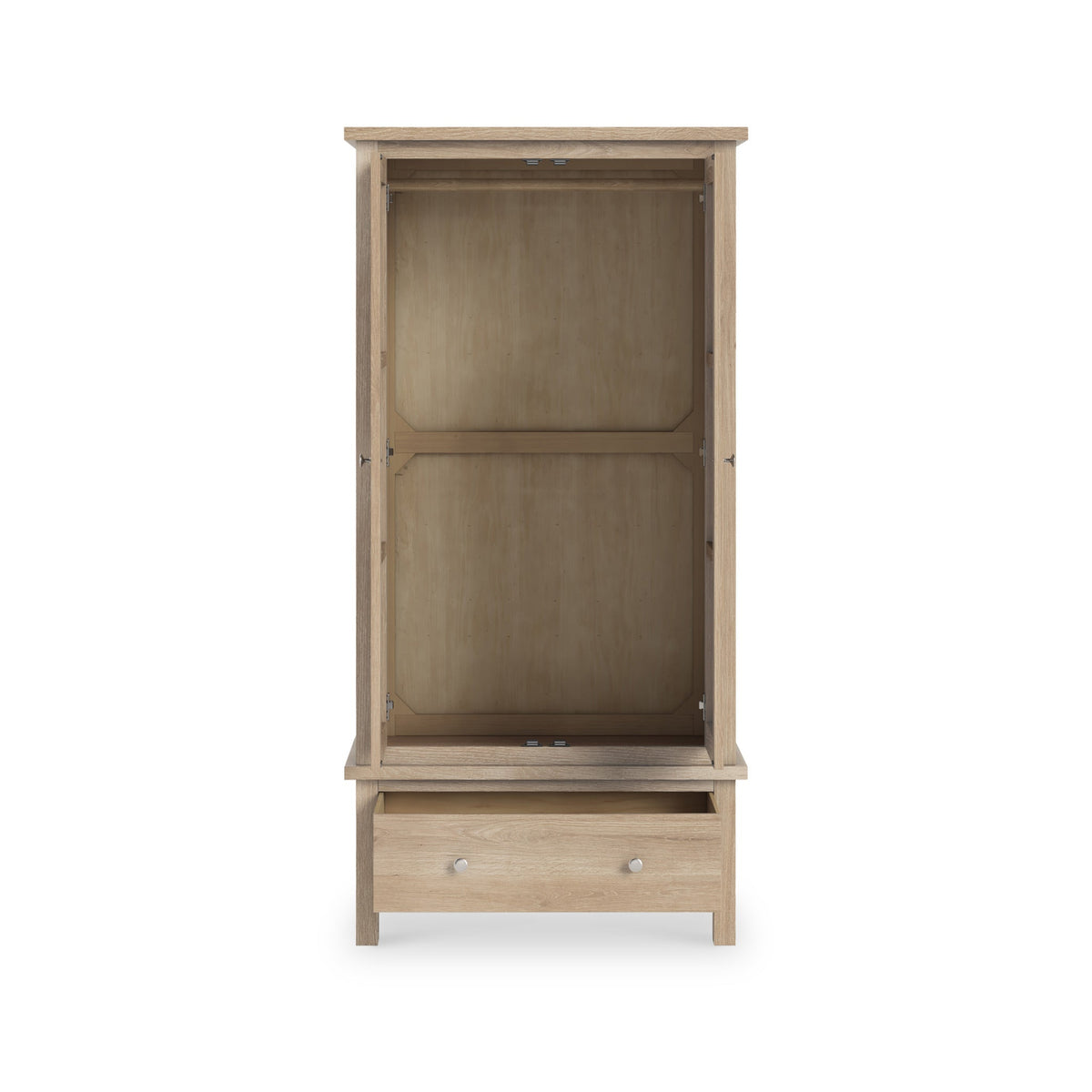 Farro Washed Oak Double Wardrobe with Drawers