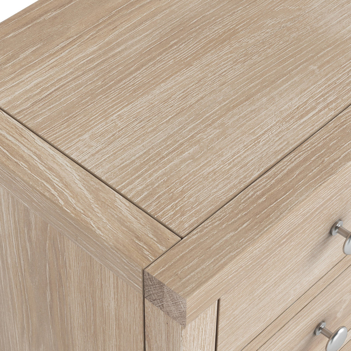 Farro Washed Oak 5 Drawer Tallboy Chest