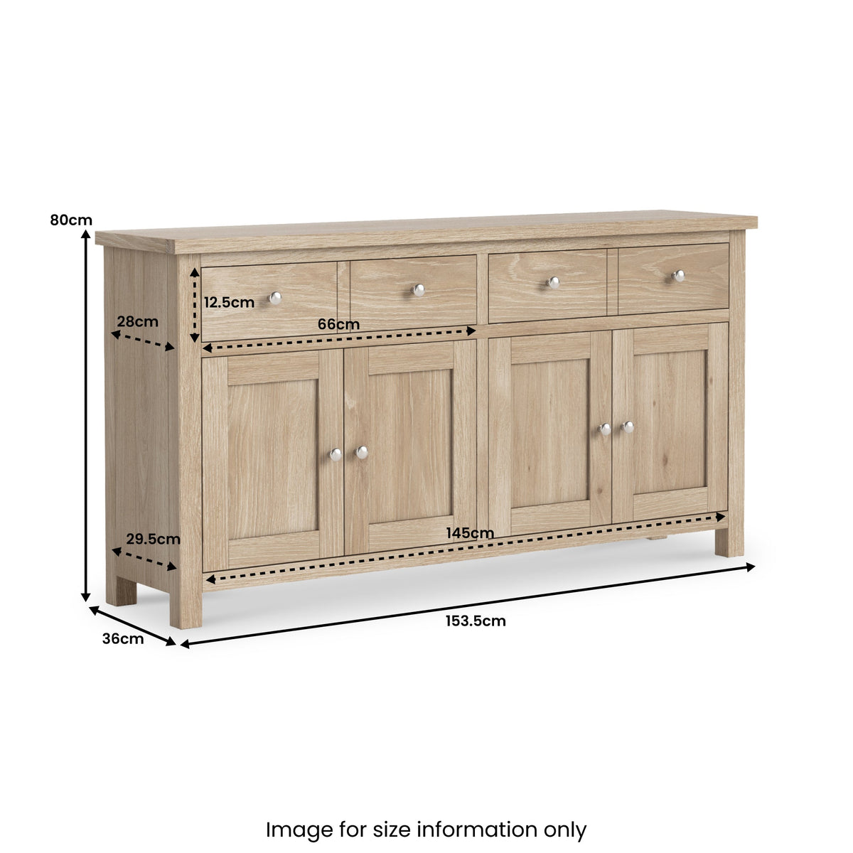 Farro Washed Oak Extra Large Sideboard