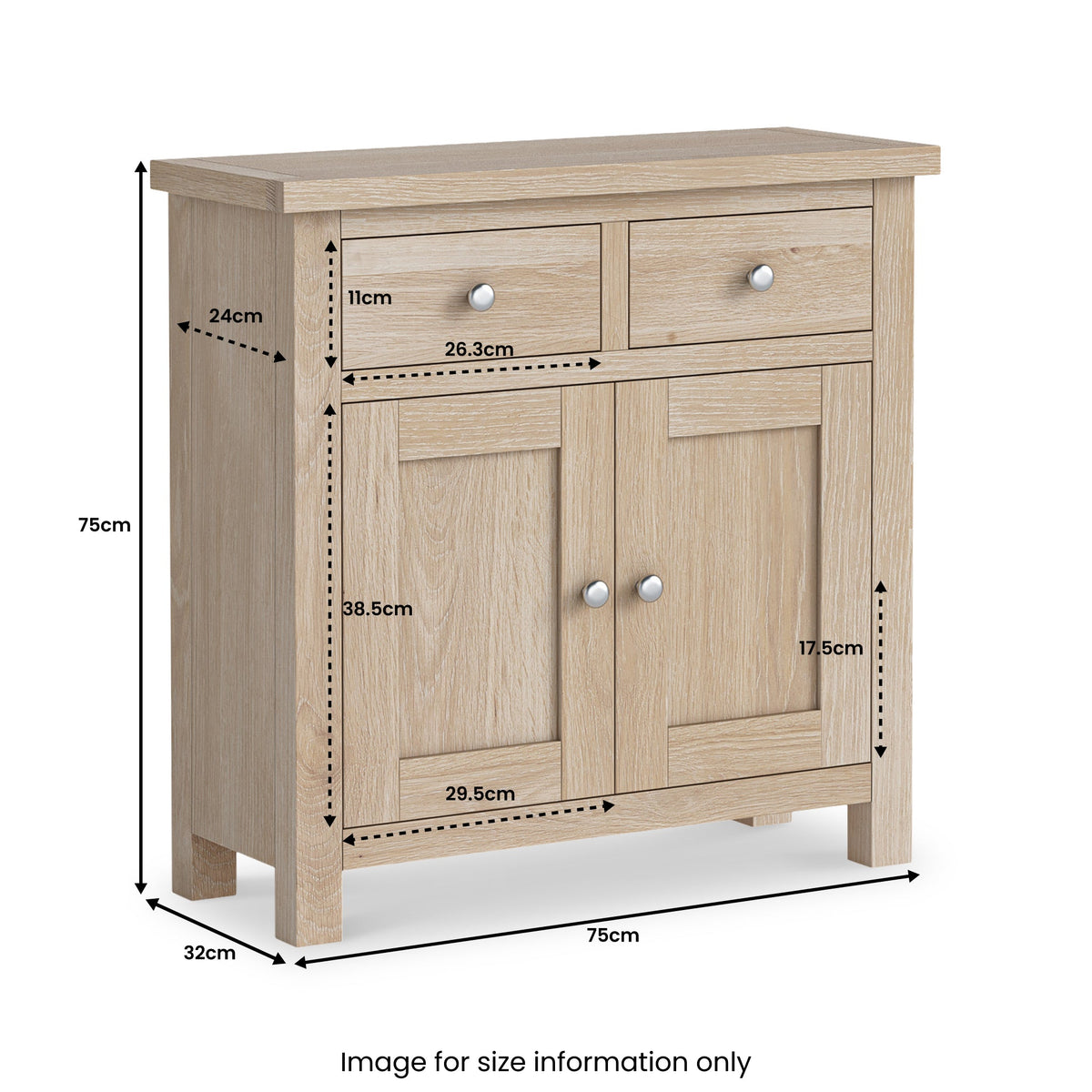 Farro Washed Oak Mini Sideboard