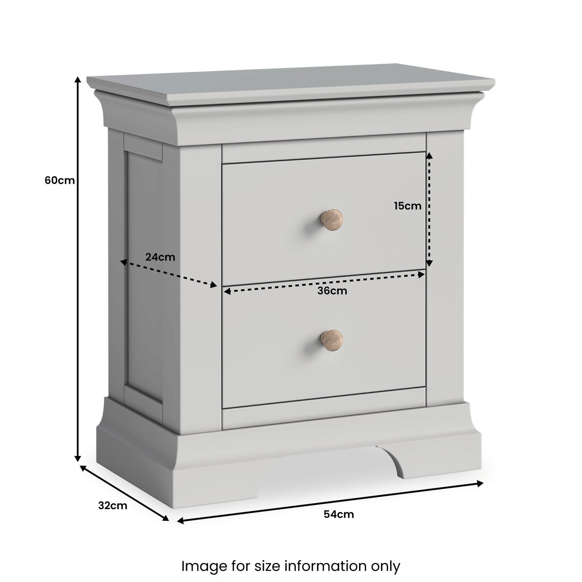 Colette 2 Drawer Bedside Table