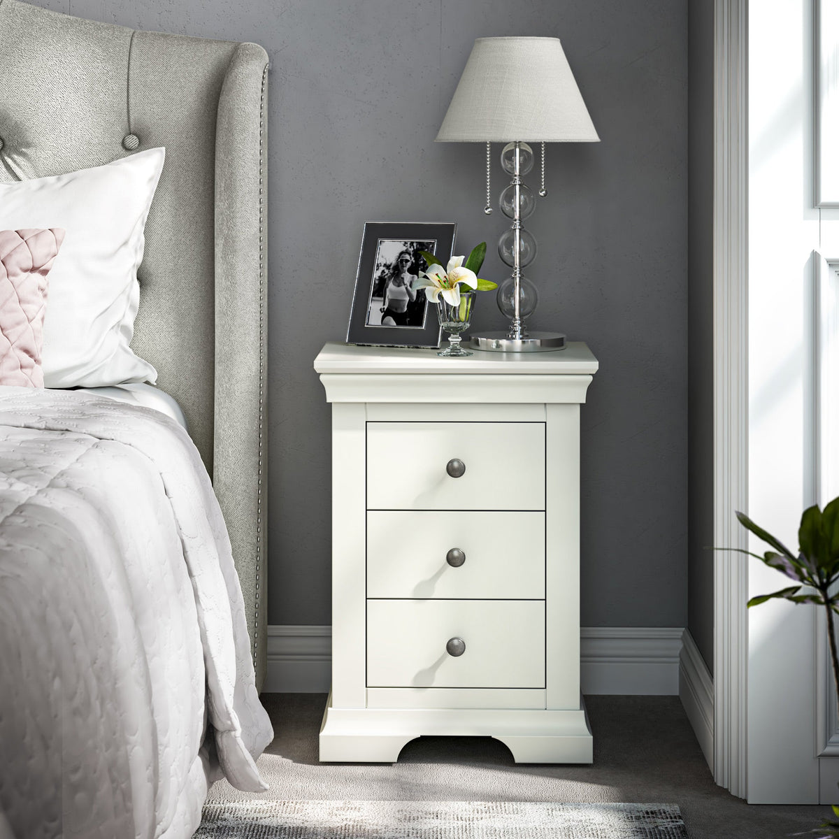 Colette 3 Drawer Bedside Table