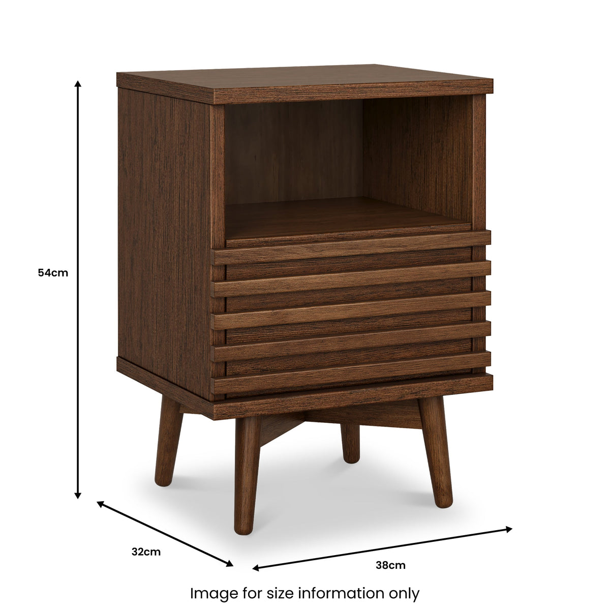 Kari Dark Oak Slim Bedside Table