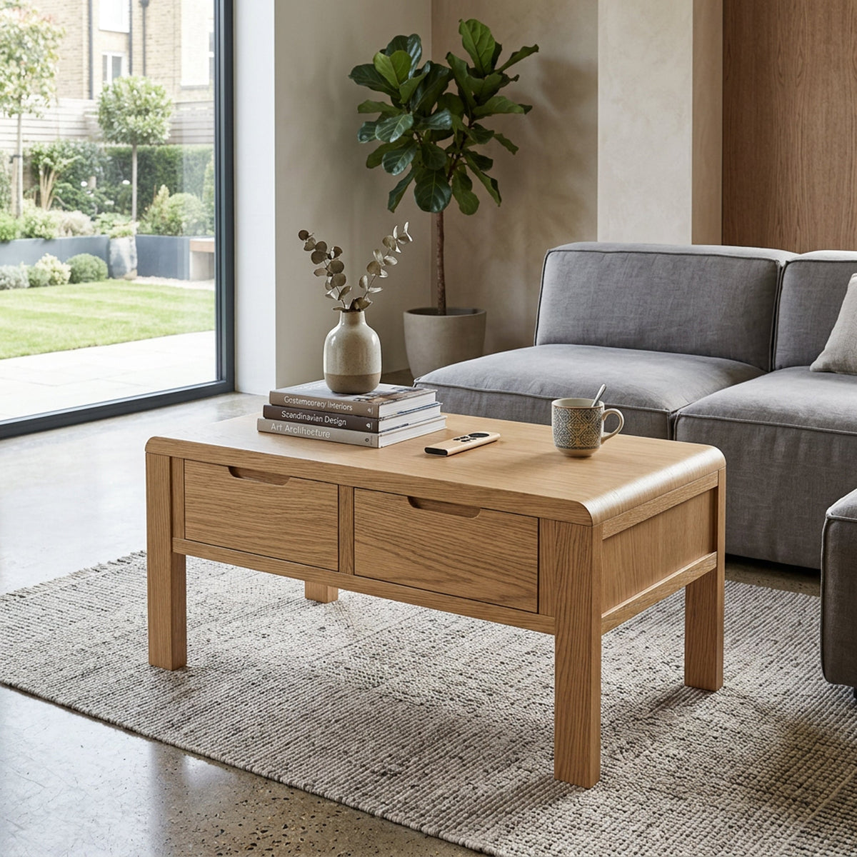 Penryn Oak 2 Drawer Coffee Table