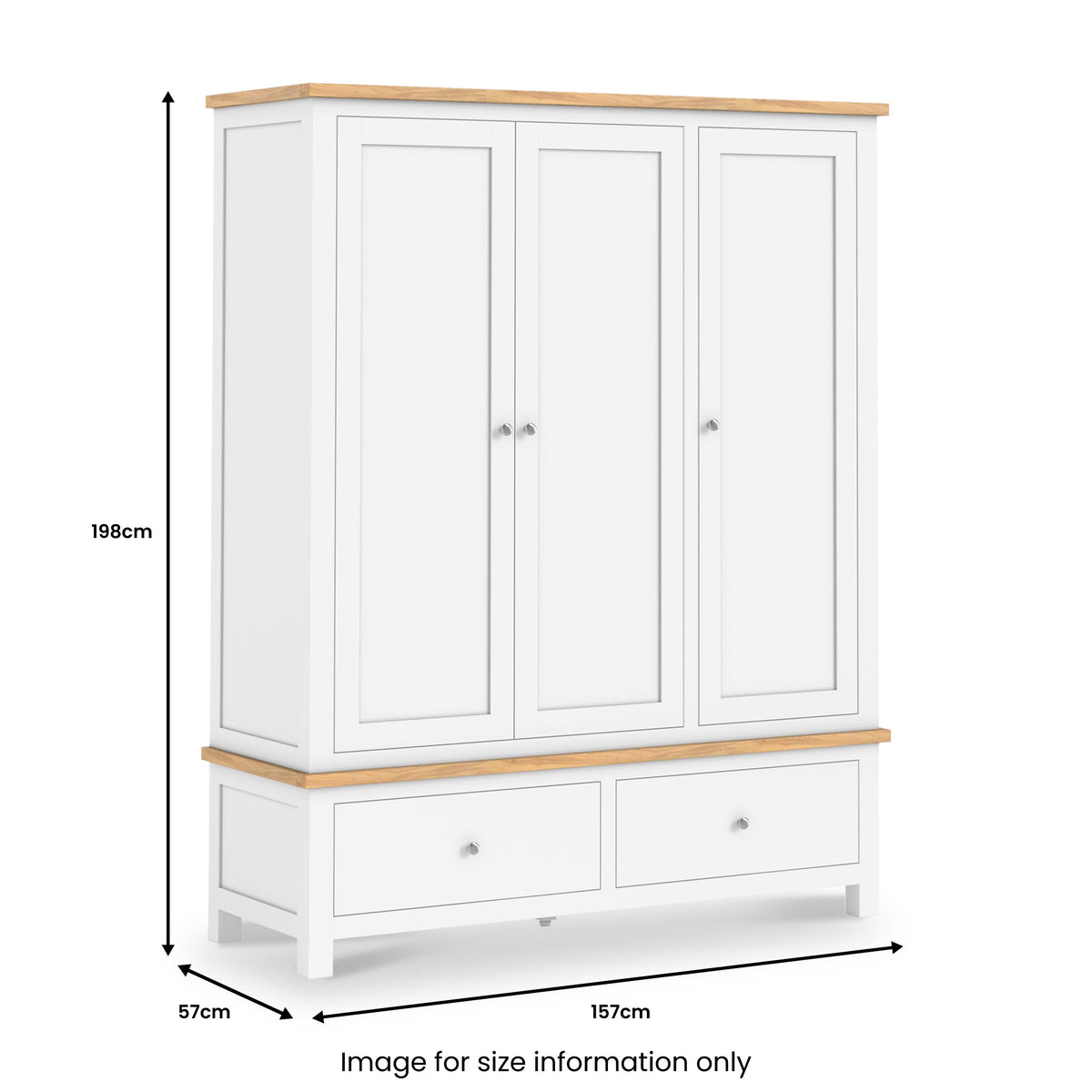 Farro XL Triple Wardrobe with 2 Drawers