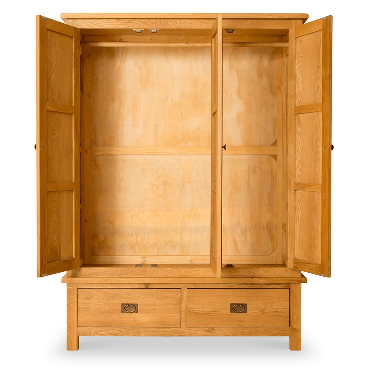 Lanner Oak Triple Wardrobe & Drawers