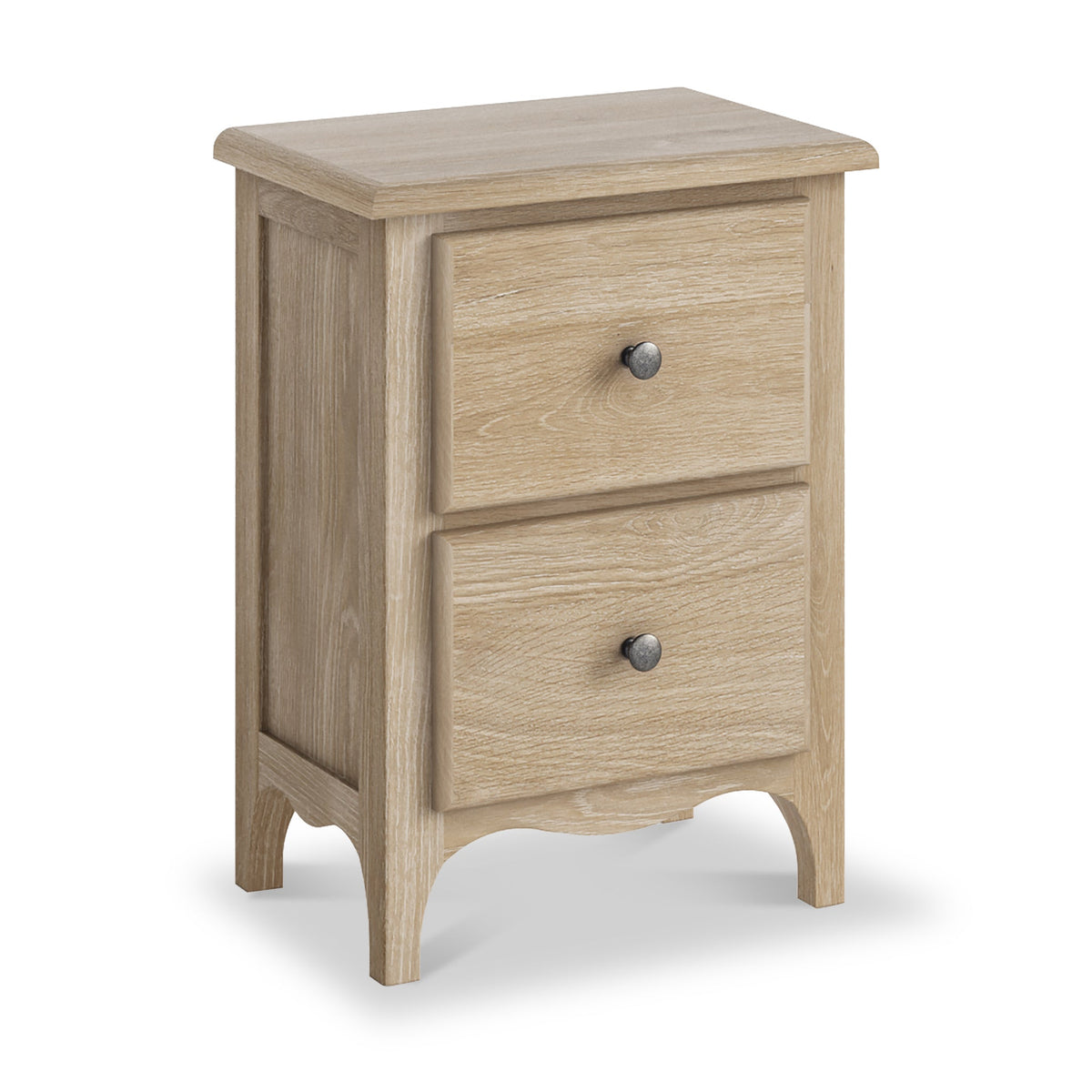 Celine Washed Oak 2 Drawer Bedside Table