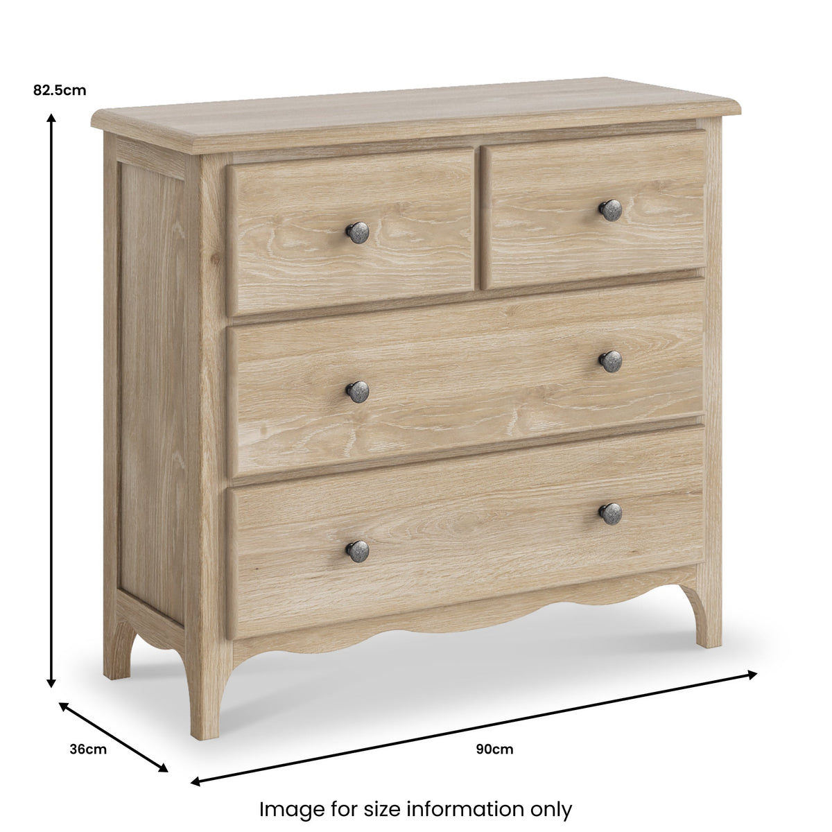 Celine Washed Oak 2 Over 2 Drawer Chest