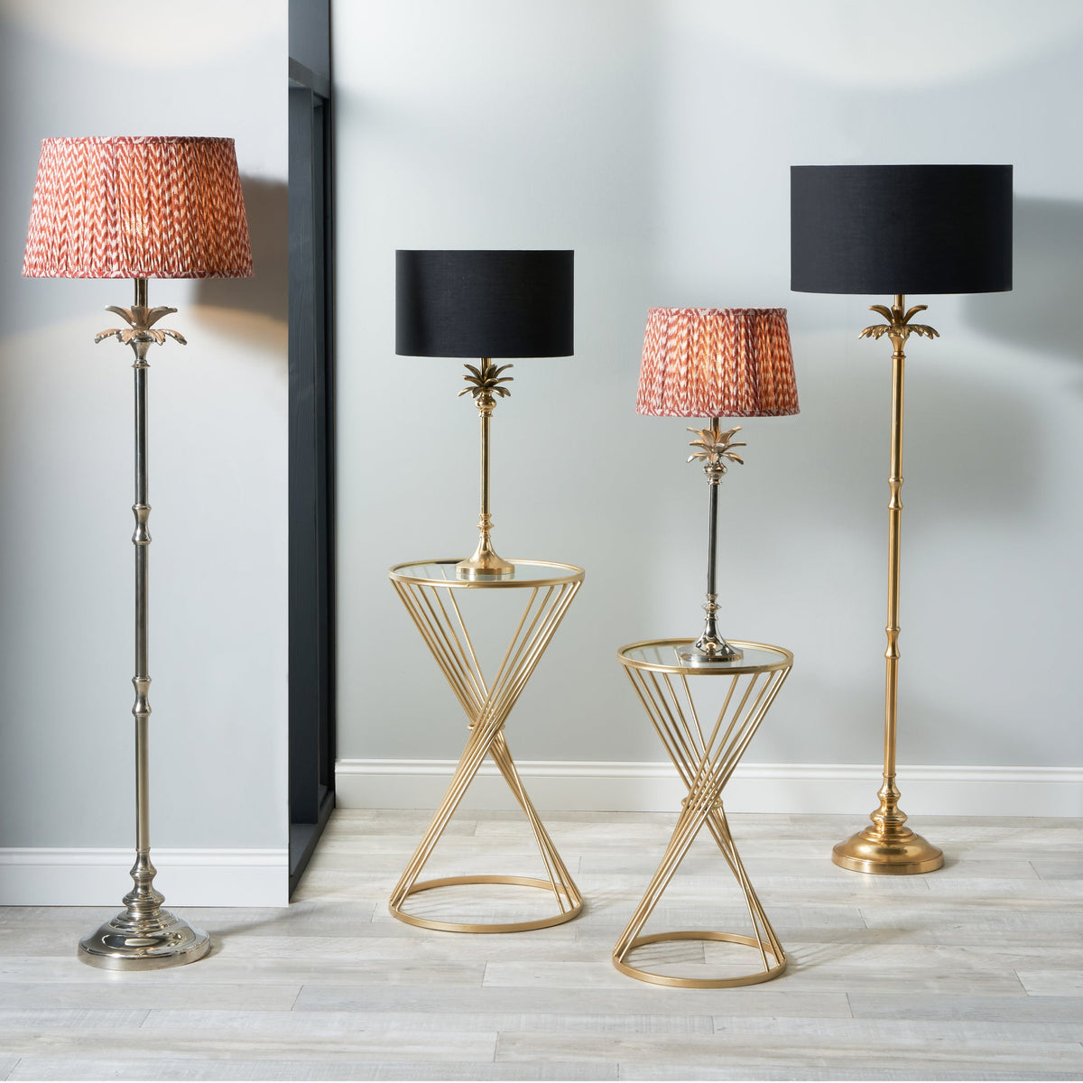 Trafalgar Nickel Palm Tree Floor Lamp