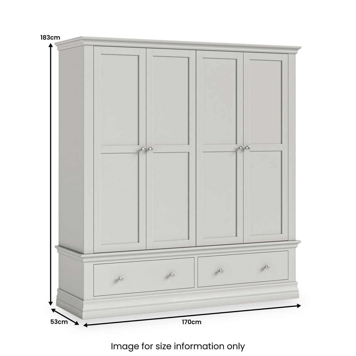 Ingleby 4 Door Wardrobe With Drawers
