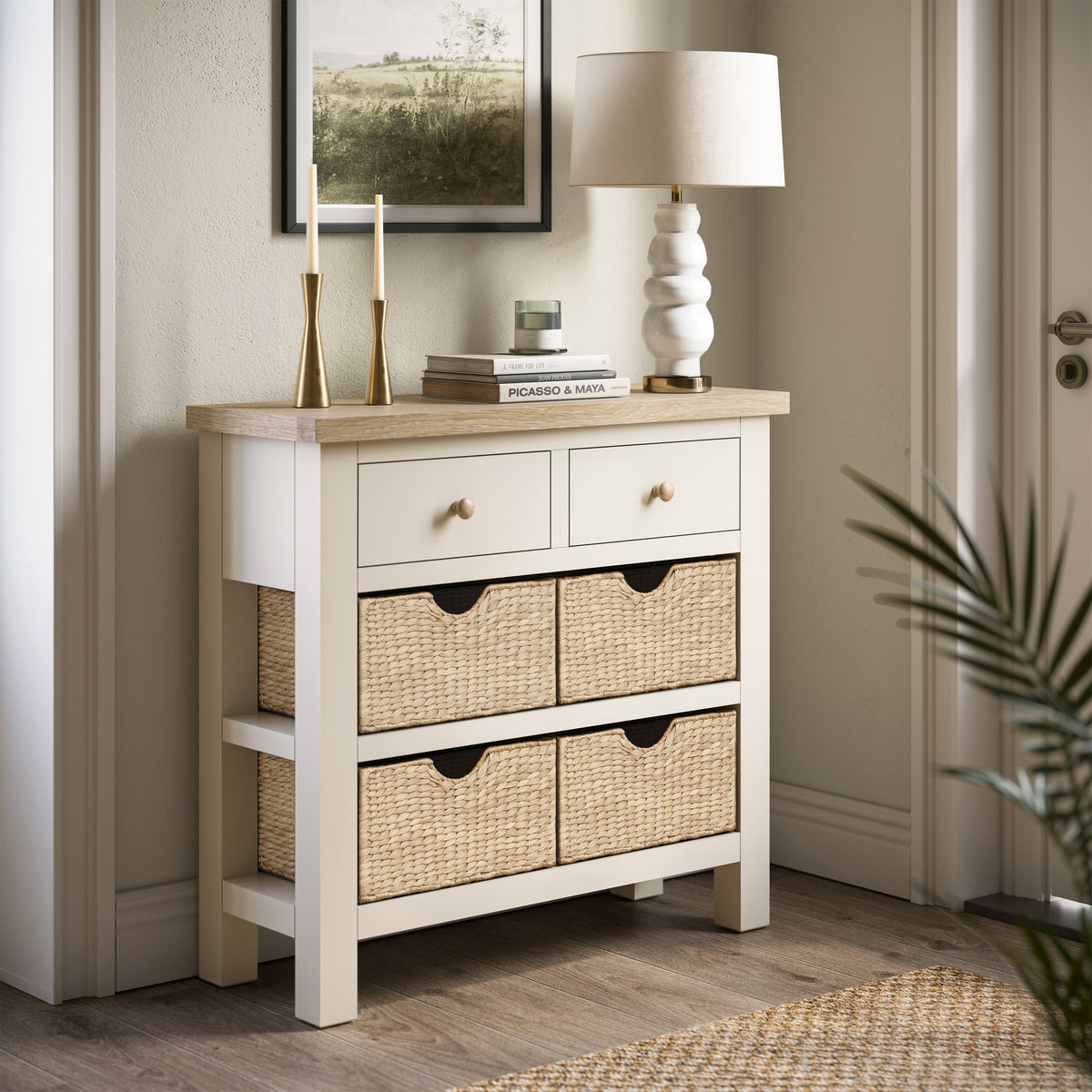 Farro Basket Console Table
