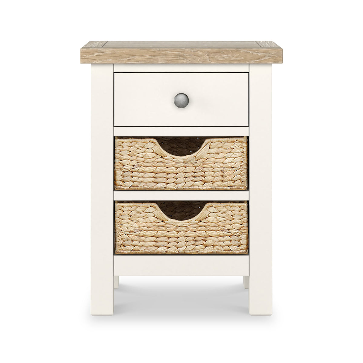Farro Basket 3 Drawer Bedside Table