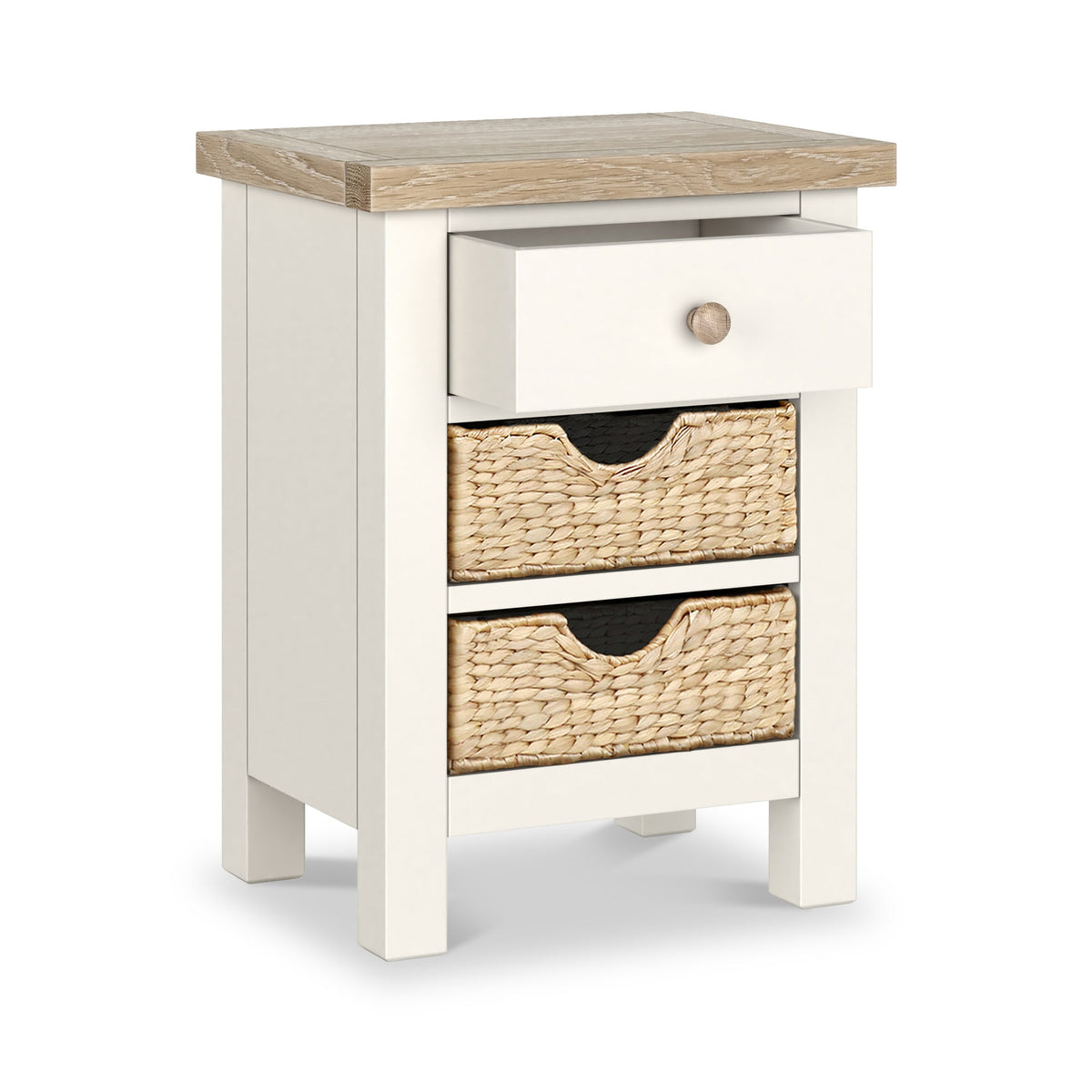 Farro Basket 3 Drawer Bedside Table