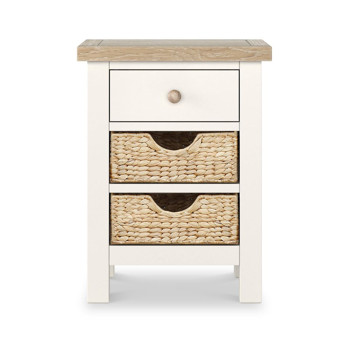 Farro Basket 3 Drawer Bedside Table