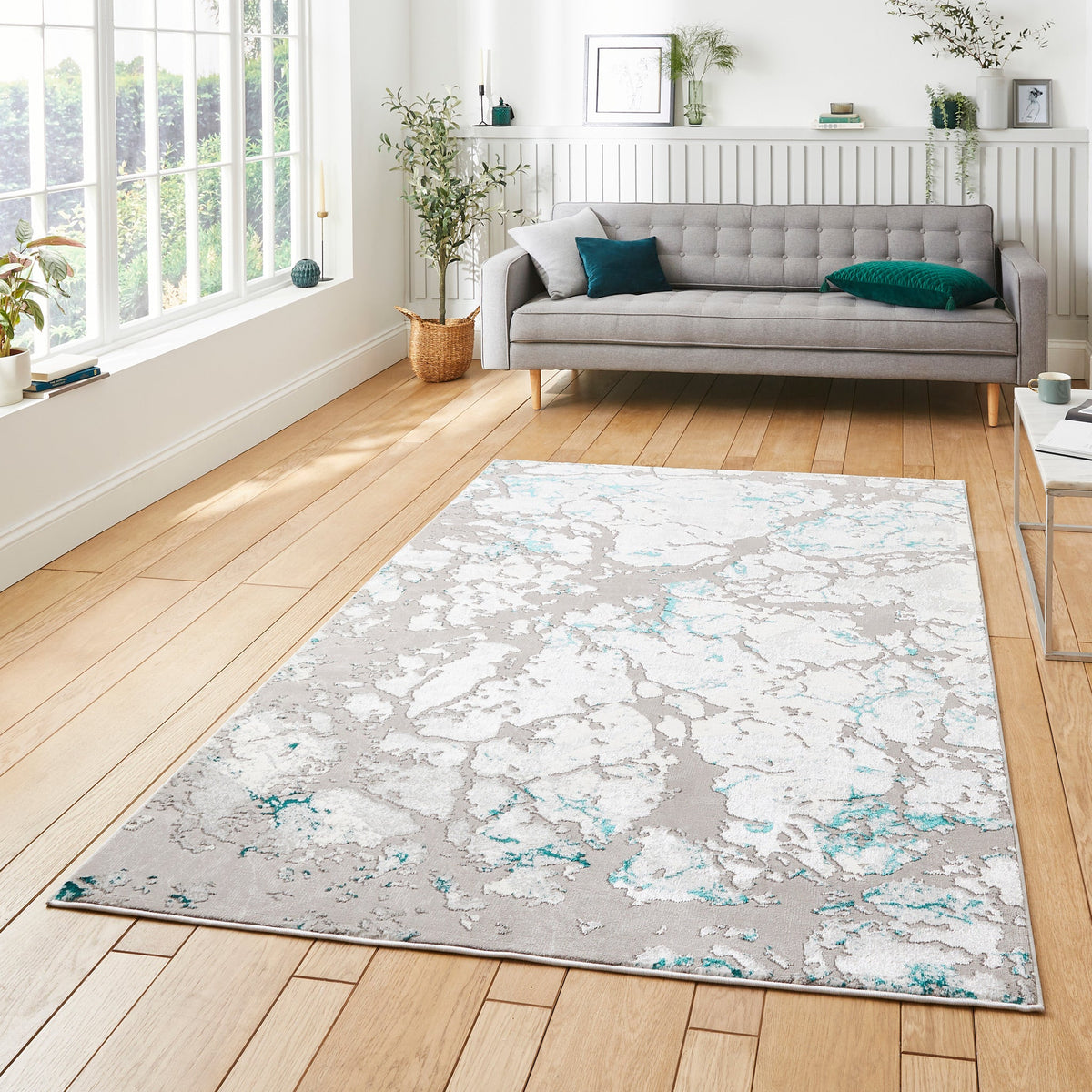 Aldrin Grey Marble Effect Rug