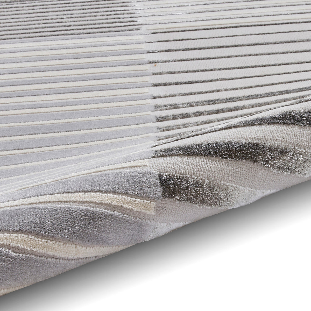 Aldrin Grey Striped Patterned Rug