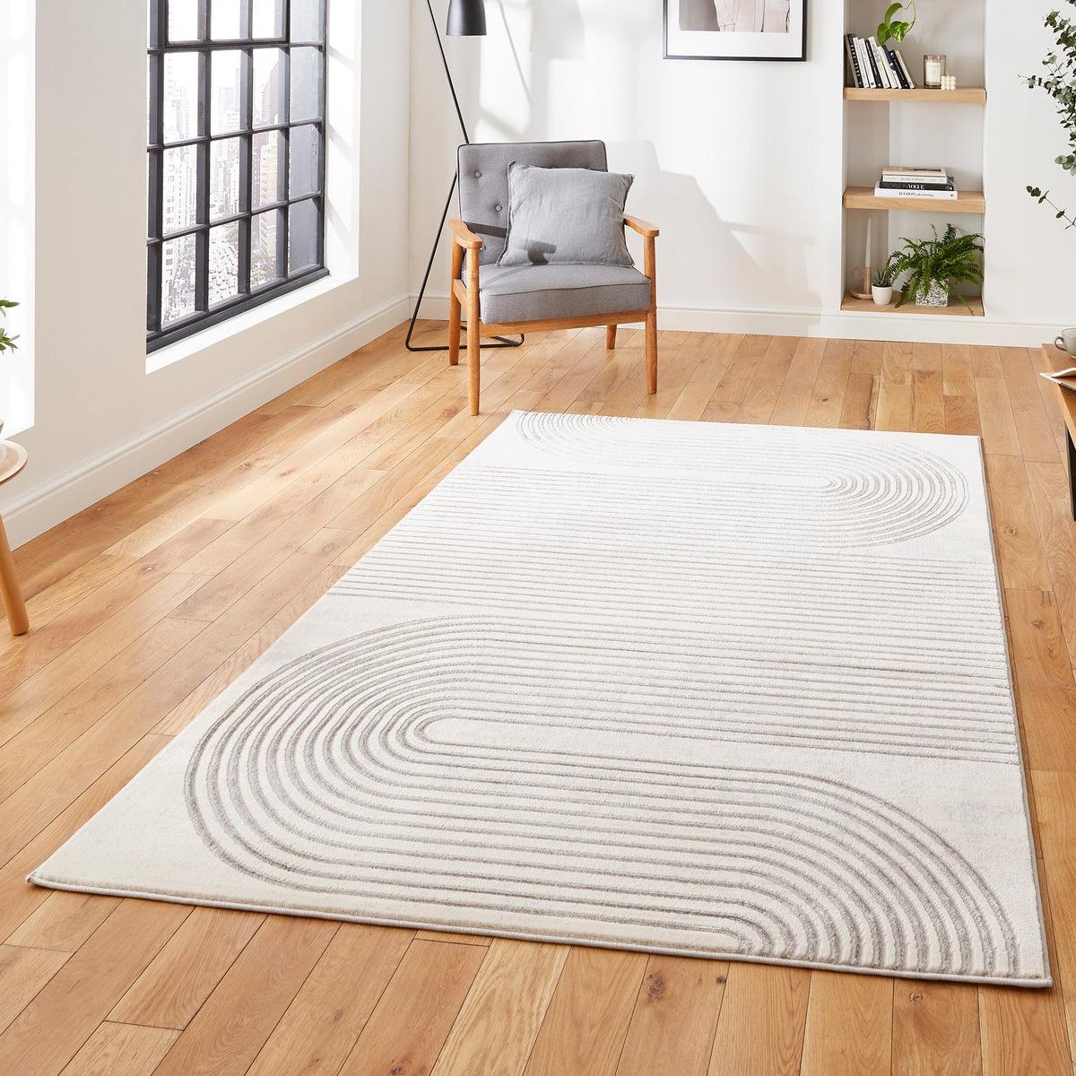 Aldrin Grey Swirl Patterned Rug