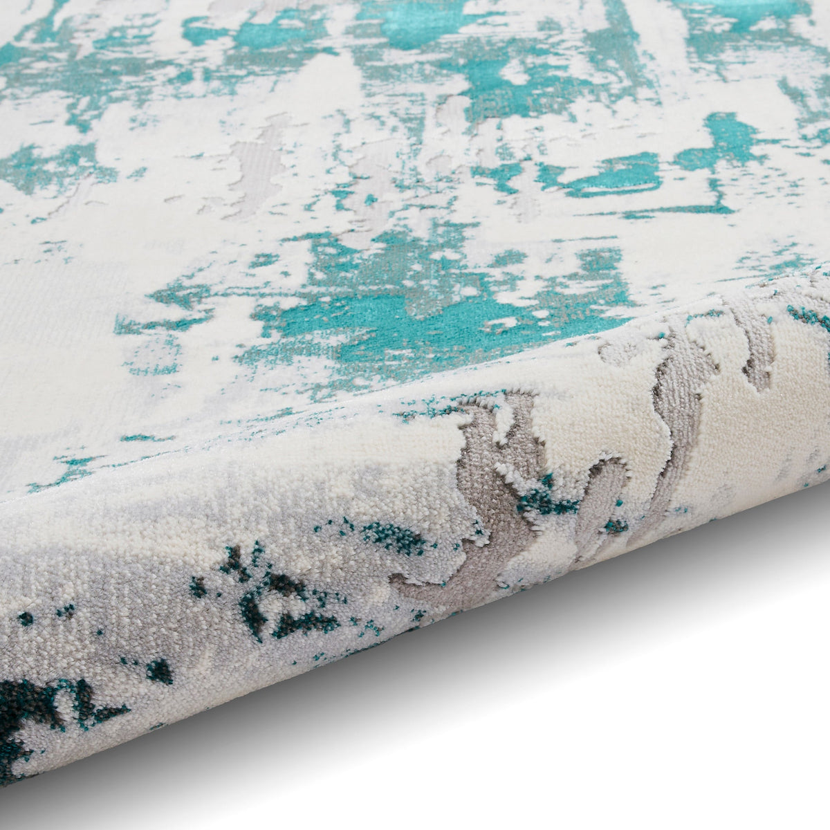 Aldrin Grey Distressed Patterned Rug