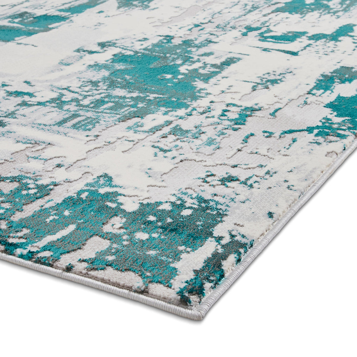 Aldrin Grey Distressed Patterned Rug