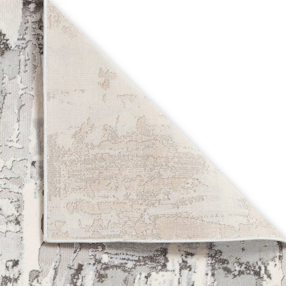 Aldrin Grey Distressed Patterned Rug