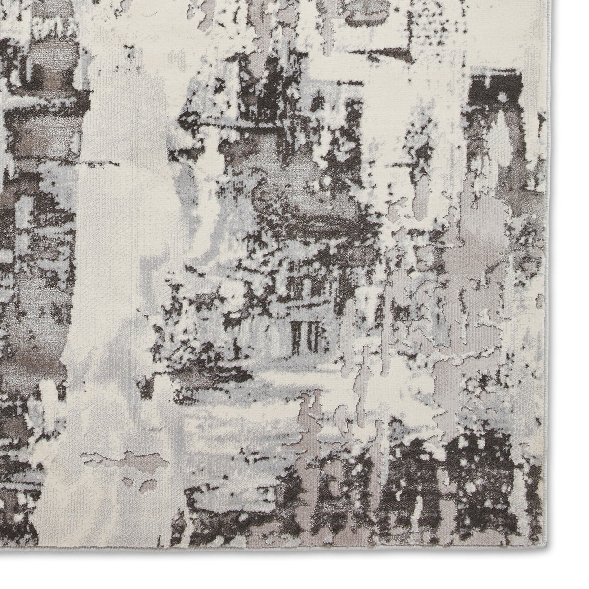 Aldrin Grey Distressed Patterned Rug