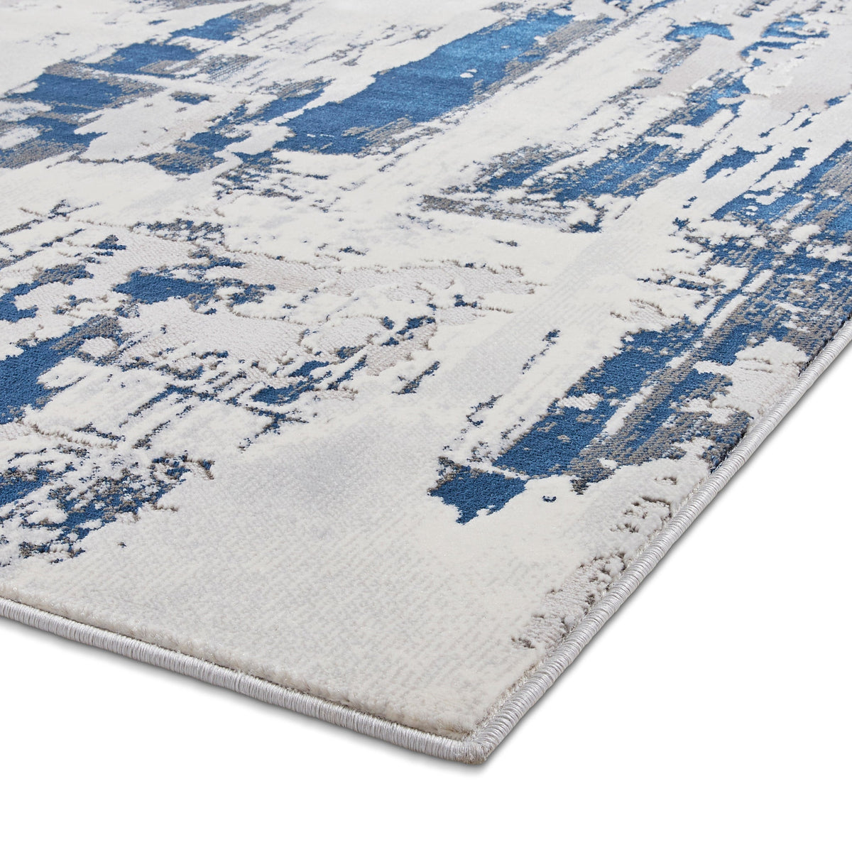 Aldrin Grey Distressed Patterned Rug