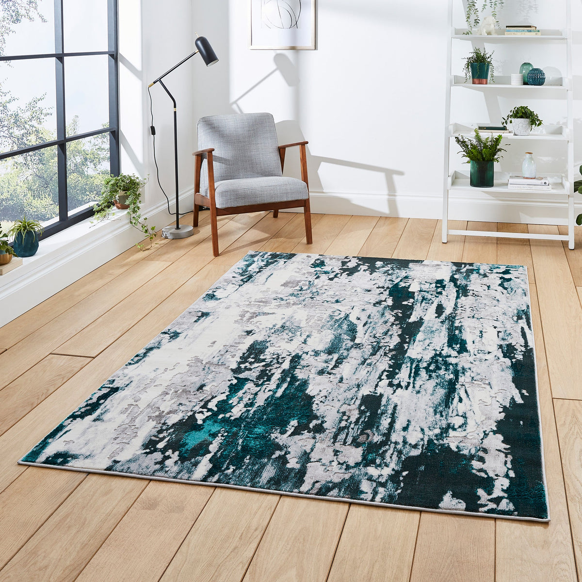 Aldrin Distressed Metallic Effect Rug
