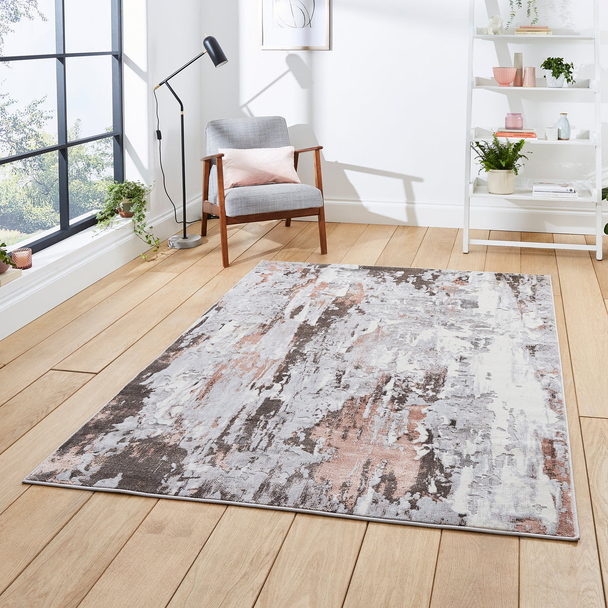 Aldrin Distressed Metallic Effect Rug