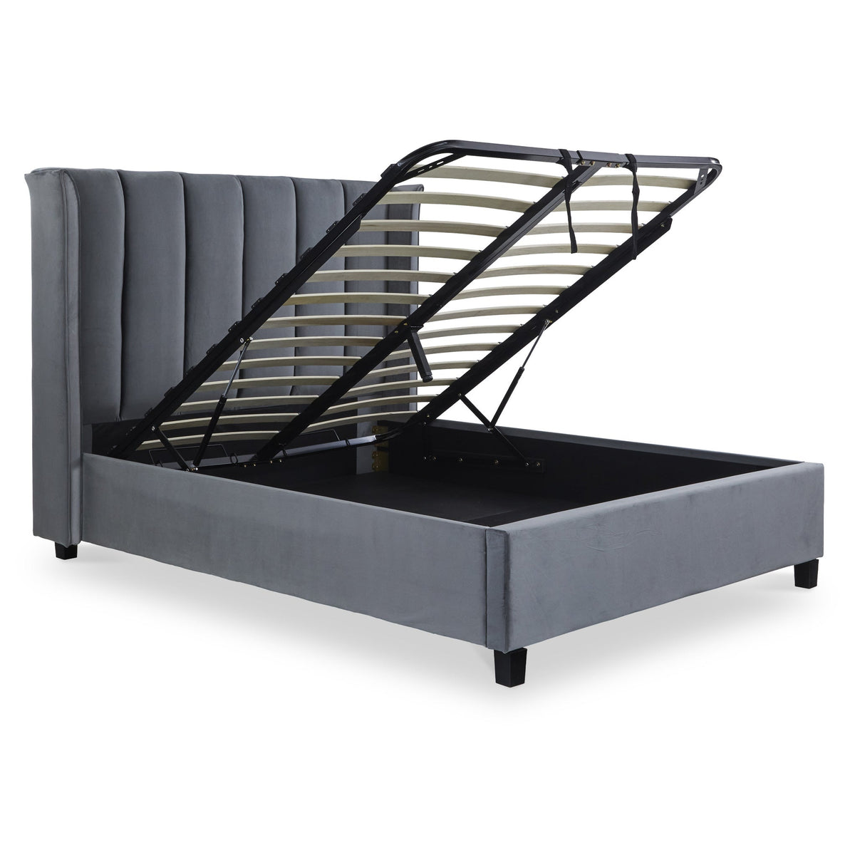 Mia Velvet Ottoman Storage Bed Frame