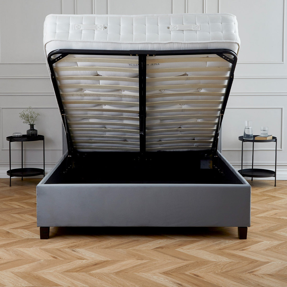 Mia Velvet Ottoman Storage Bed Frame