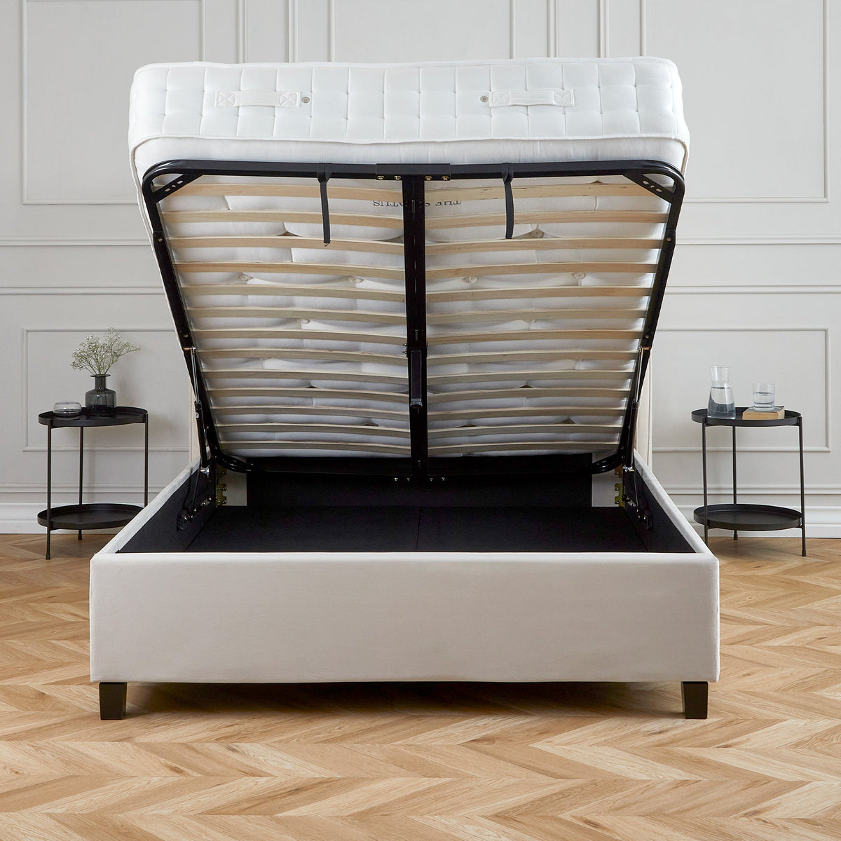 Mia Velvet Ottoman Storage Bed Frame