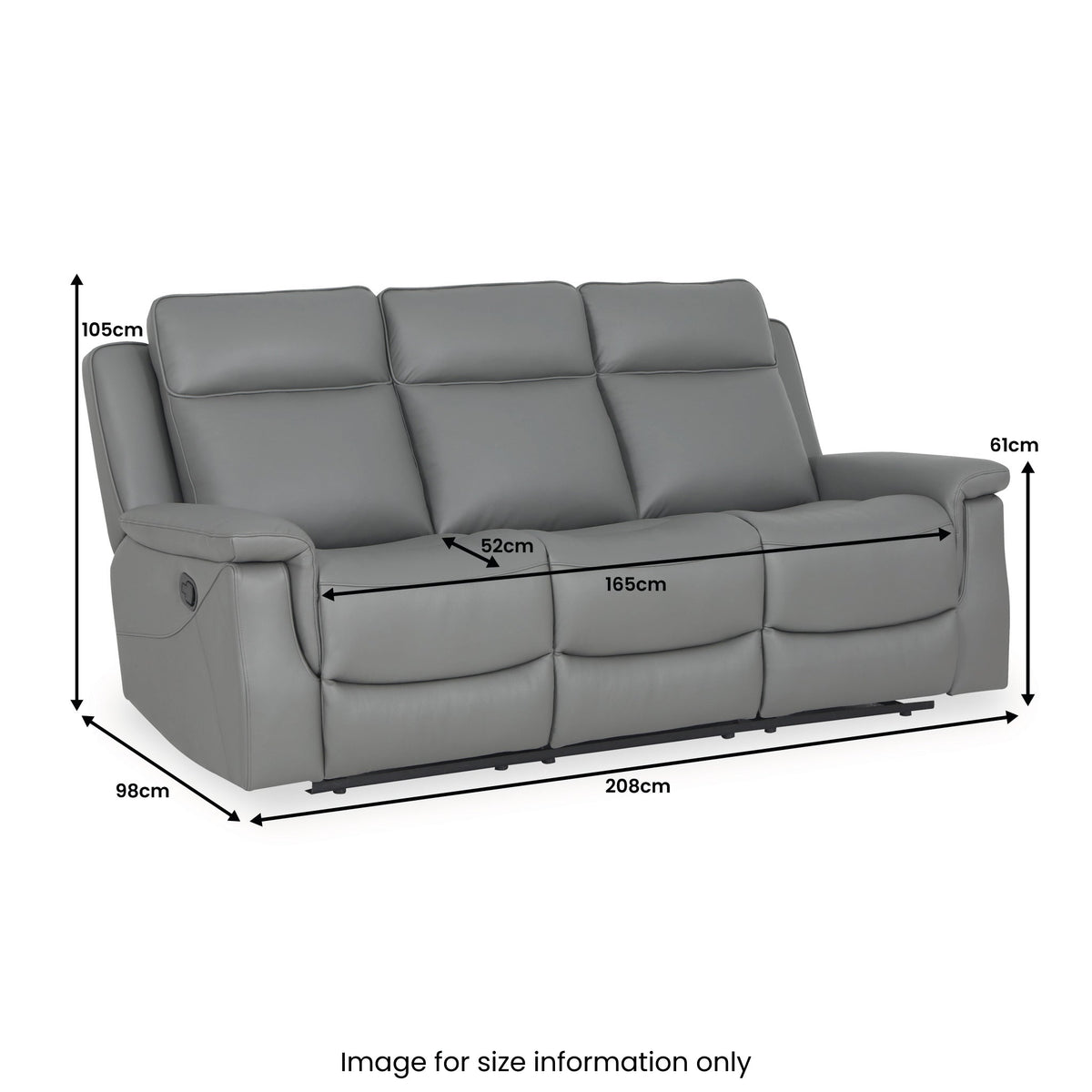 Denbor Leather Recliner 3 Seater Sofa