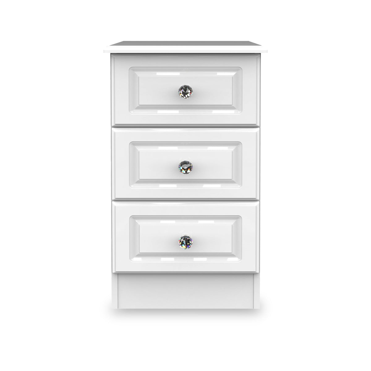 Kinsley White Gloss 3 Drawer Bedside Cabinet