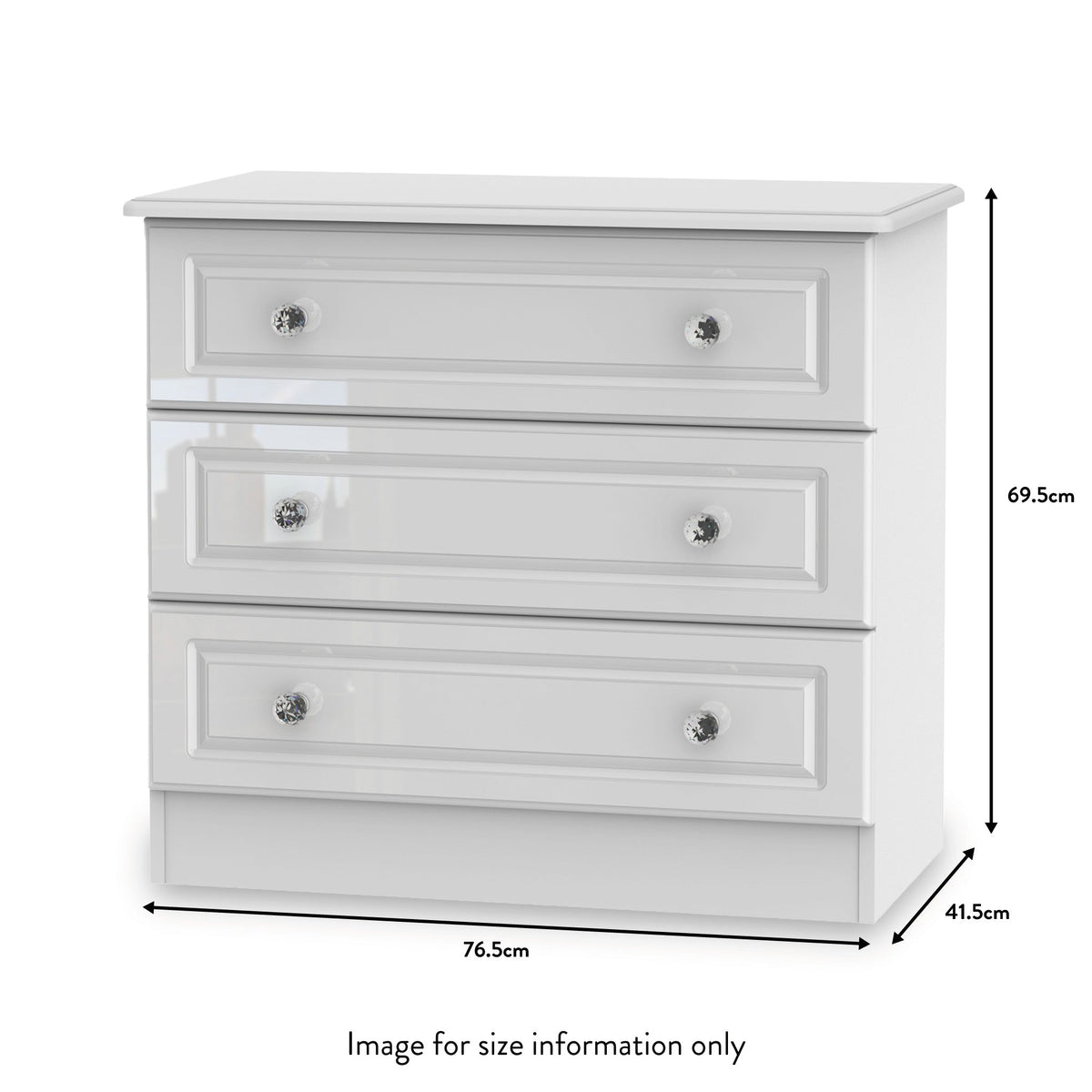 Kinsley White Gloss 3 Drawer Chest
