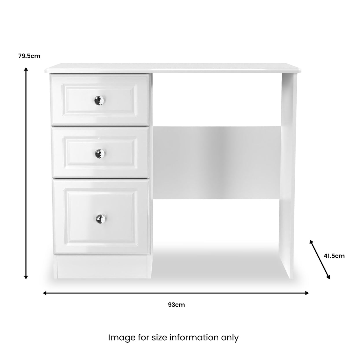 Kinsley White Gloss 3 Drawer Dressing Table