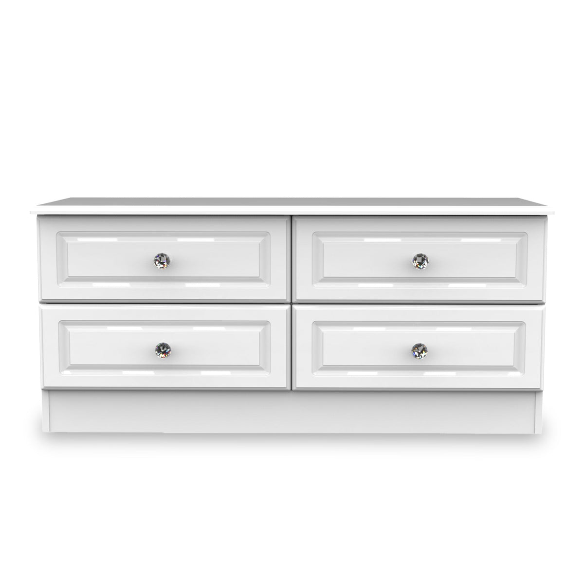 Kinsley White Gloss 4 Drawer Low Storage Unit