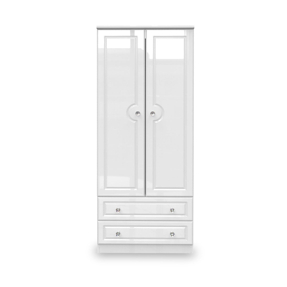 Kinsley White Gloss 2 Door 2 Drawer Wardrobe