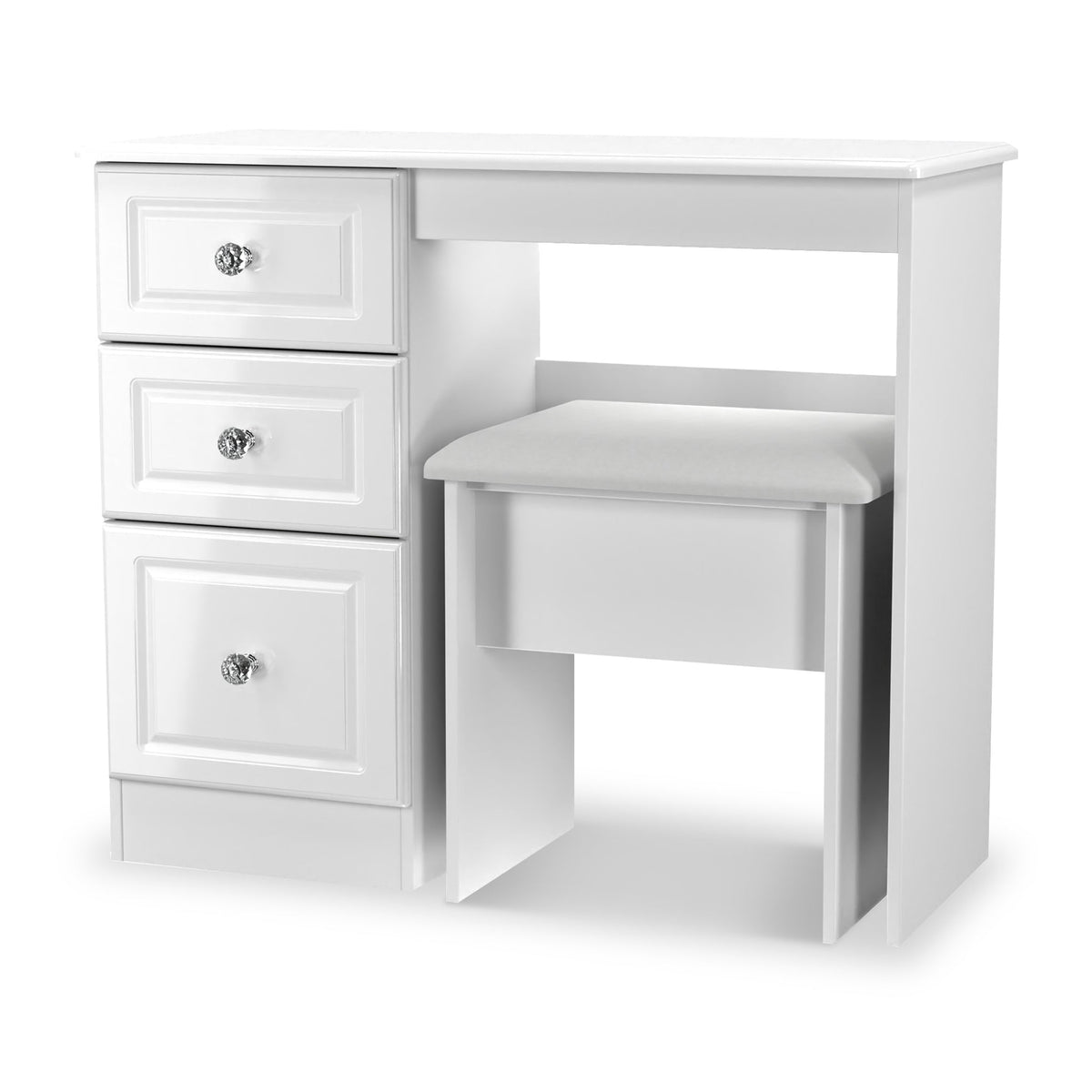 Kinsley White Gloss Dressing Table with Stool