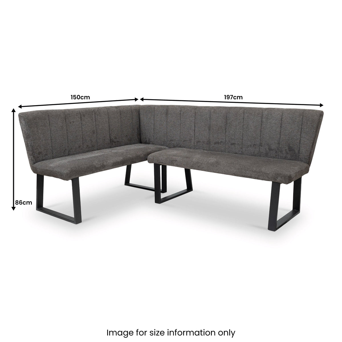 Camber Textured Fabric Corner Dining Bench