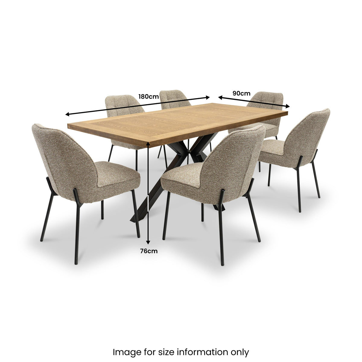 Farlie Oak effect 180cm Dining Table