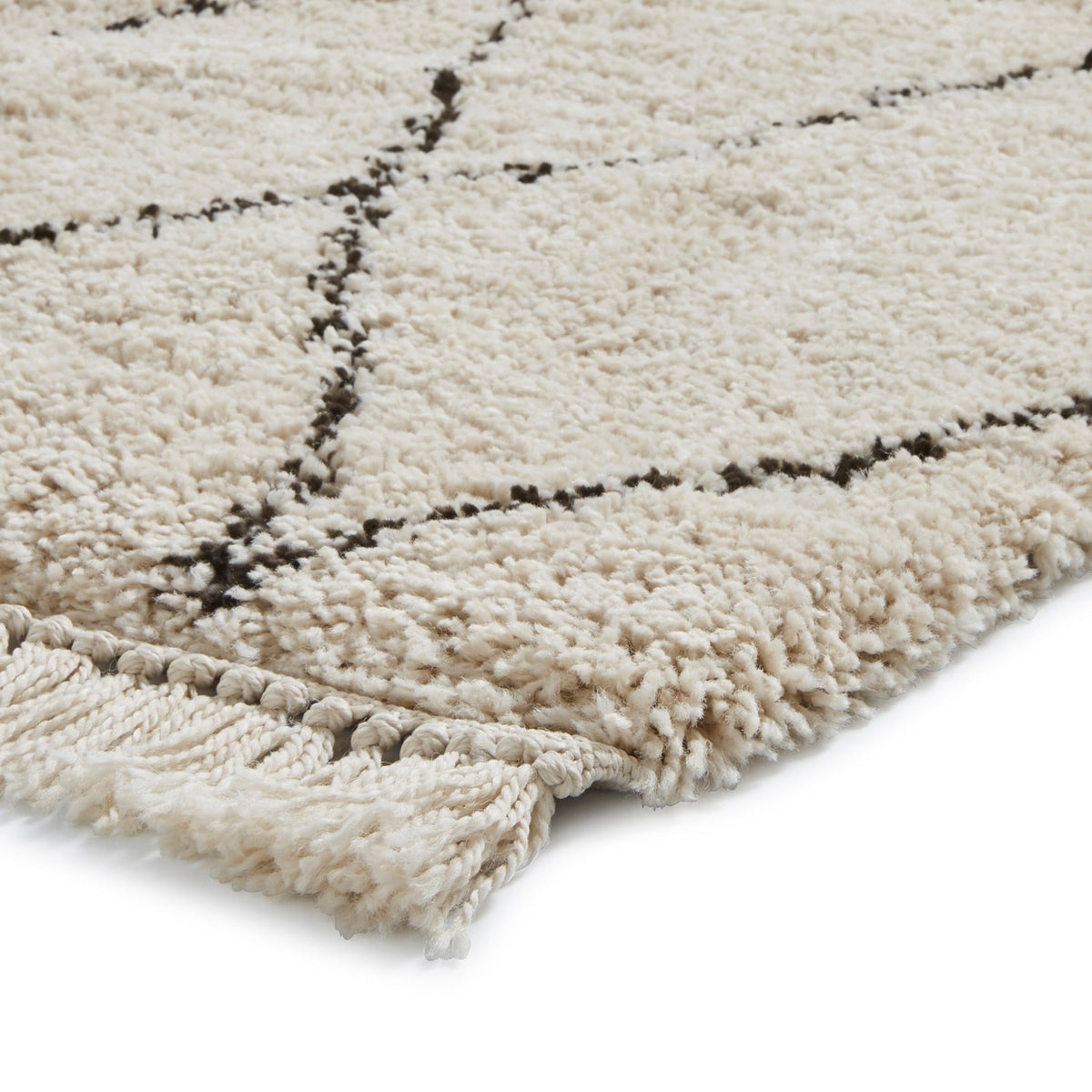 Edie Boho Diamond Shaggy Rug