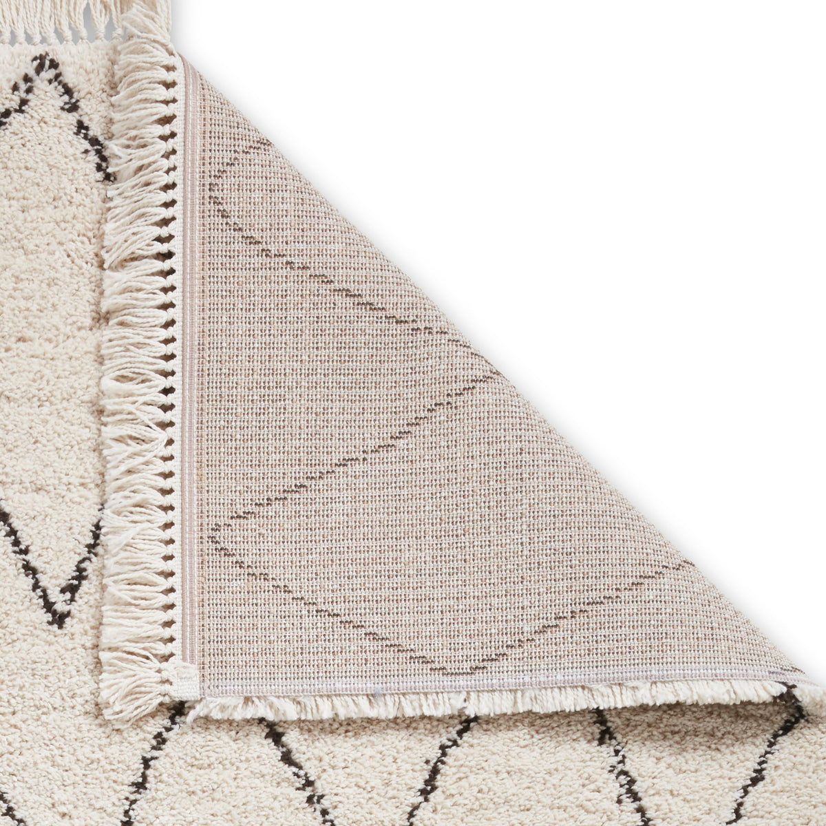 Edie Boho Diamond Shaggy Rug