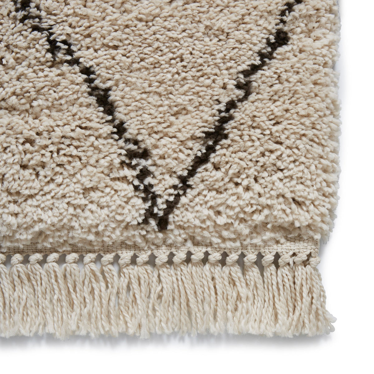 Edie Boho Diamond Shaggy Rug