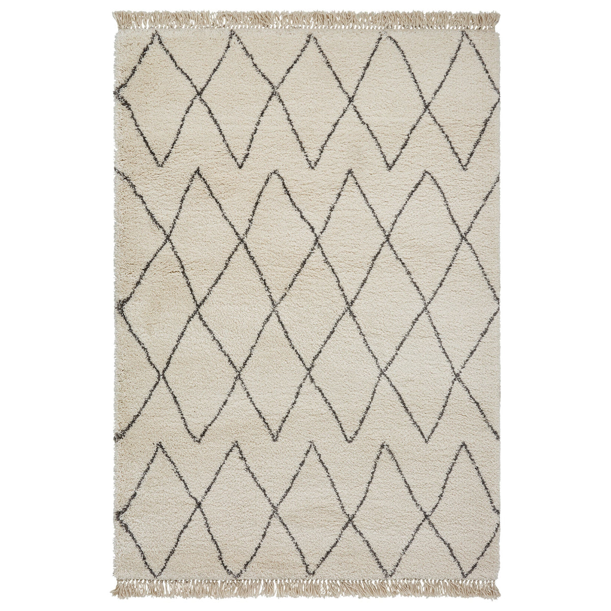 Edie Boho Diamond Shaggy Rug