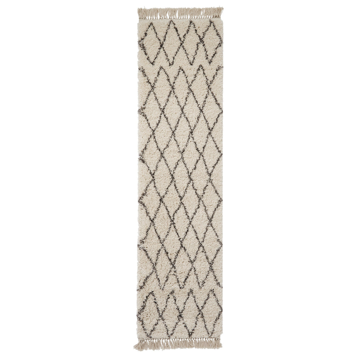 Edie Boho Diamond Shaggy Rug